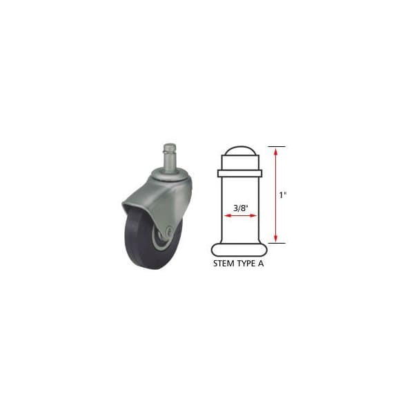 Algood Algood Hooded Type Series Chair Caster with Soft Rubber Wheel S722375SX12SR - Stem Type A S722375SX12SR - main